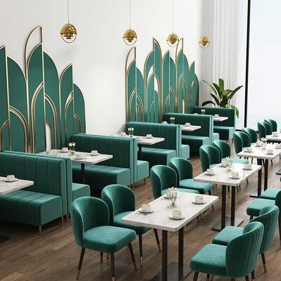 ราคาดี Green Velvet Restaurant Dining Table And Chairs Attractive Booth Cafe Tables ออนไลน์