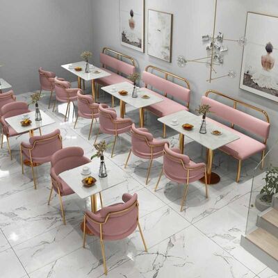 ราคาดี Metal Velvet Restaurant Seating Tables And Chairs Removable Washable ODM ออนไลน์