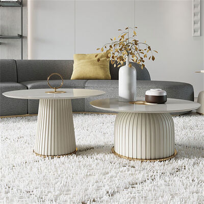 ราคาดี Round Slate Coffee Center Table Home Light Luxury Style 80x37cm ออนไลน์