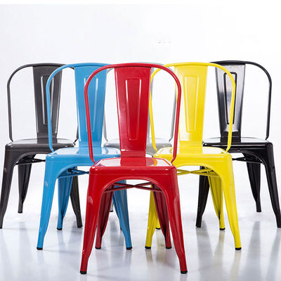 ราคาดี Colourful Restaurant Metal Frame Dining Chairs Vintage Lightweight 43cmx44cmx85cm ออนไลน์