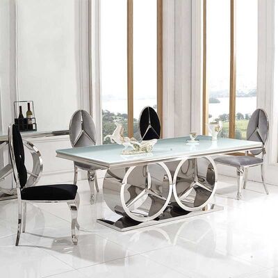 ราคาดี Rectangle Marble Dining Table With 8 Chairs 201 Stainless Steel Leg ออนไลน์