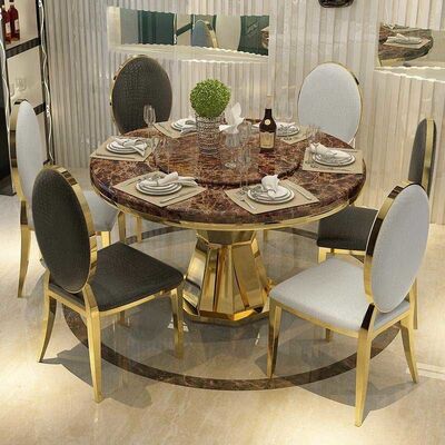 ราคาดี Home Luxury Dining Table And Chairs 1.5 Meter Diameter Round Dining Table ออนไลน์