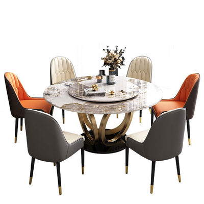 ราคาดี High Level Dining Table Set 6 Chairs With Rotating Centre Hotel Table ออนไลน์