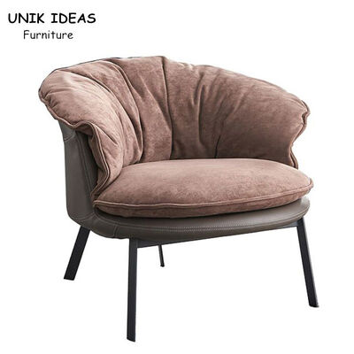 ราคาดี Comfortable Brown Velvet Fabric Armchair Living Room Single Seat ออนไลน์