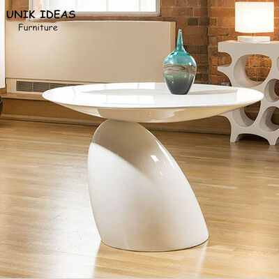 ราคาดี Fiberglass Oval Shaped Coffee Side Table Living Room Tea Table White Color ออนไลน์